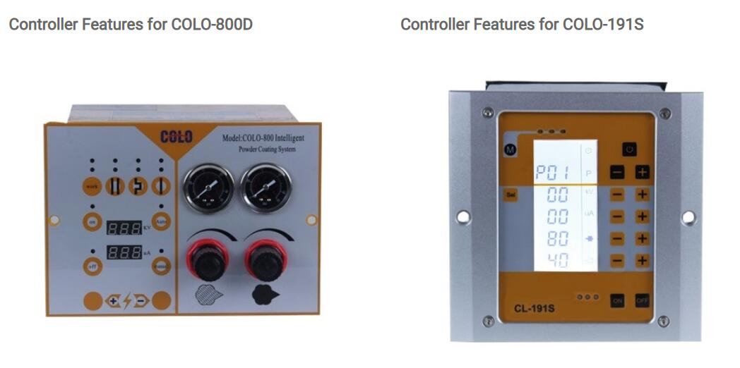 What's difference between COLO-800D and COLO-191S powder coating equipment
